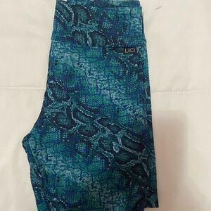LICI Blue and Green Snake Print shorts